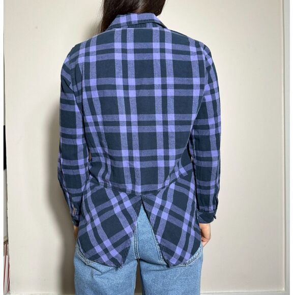 Bit & Bridle Purple Plaid Button Up Long Sleeve Shirt Size Small - Picture 2 of 3